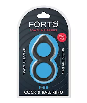 Forto F88 Double Ring Liquid Silicone Cock Ring  Black