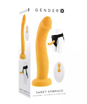 Gender X Sweet Embrace Dual Motor Strap On Vibe wHarness  Yellow
