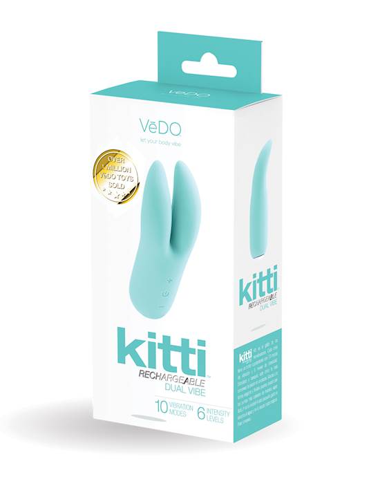 VeDO Kitti Rechargeable Dual Vibe  Tease Me Turquoise