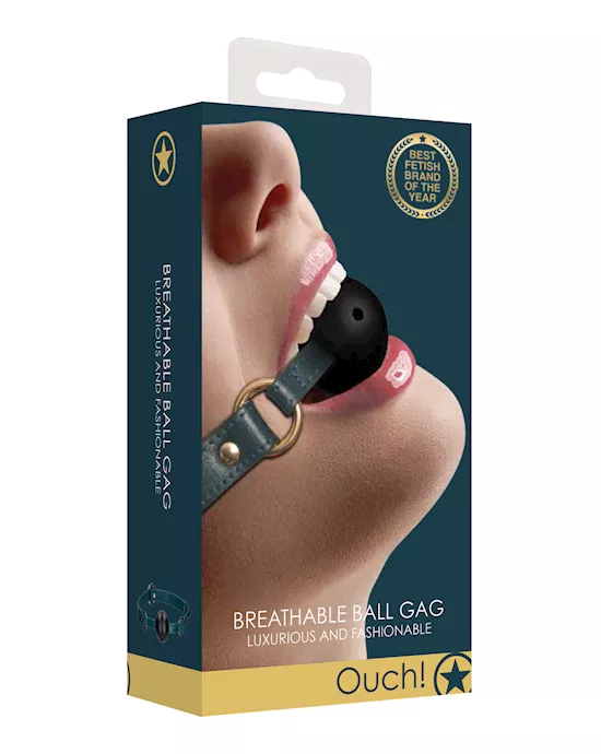 Shots Ouch Halo Breathable Ball Gag - Green