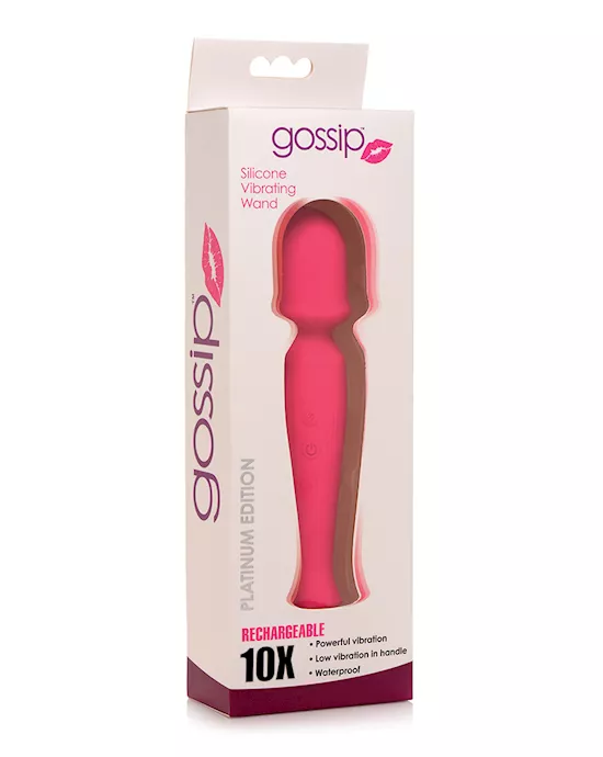 Curve Toys Gossip Silicone Vibrating Wand 10x - Magenta