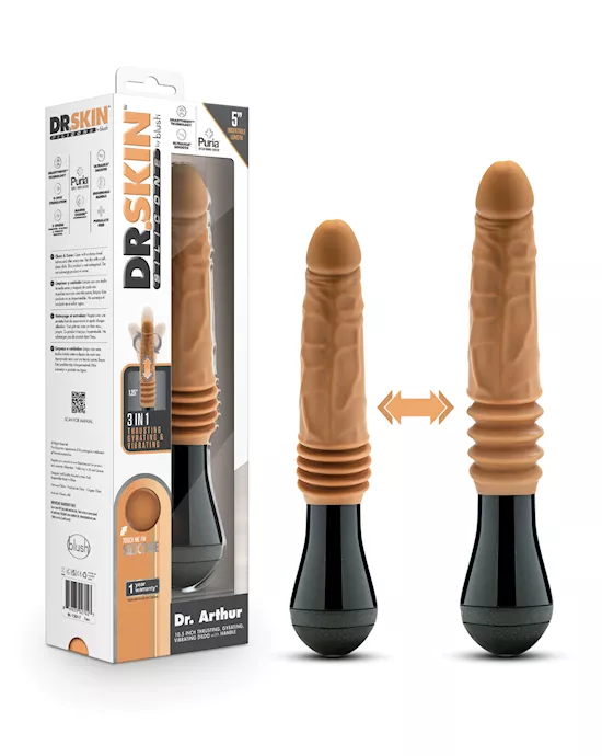 Blush Dr. Skin Silicone Dr. Arthur Thrusting Gyrating Vibrating Dildo - Tan