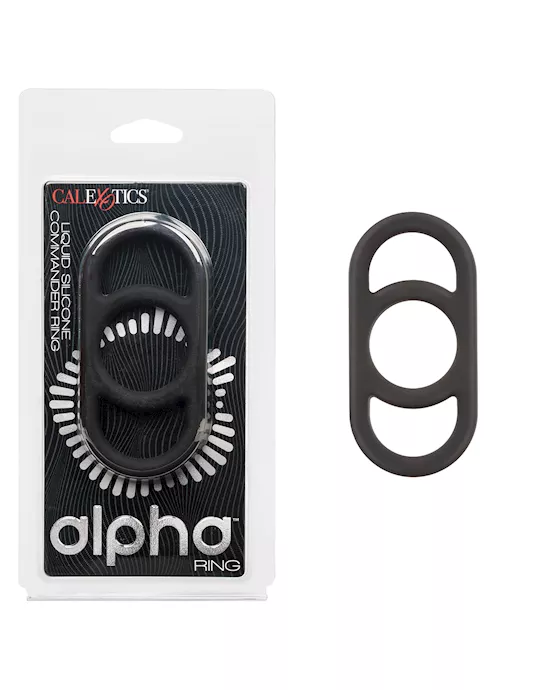 Alpha Liquid Silicone Commander Cock Ring - Black