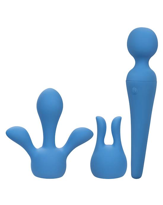 Couture Collection Body Wand Vibrator Kit  Blue