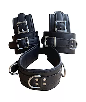 Bound X 5 Piece Glossy Leather Cuff and Collar Set