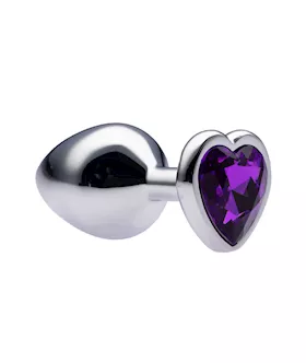 Kink Range Alloy Love Heart Gemmed Butt Plug  32 Inch