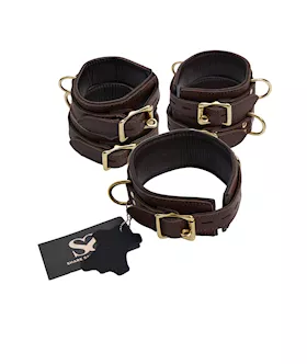 Bound X Calfskin Cuffs and Collar Set