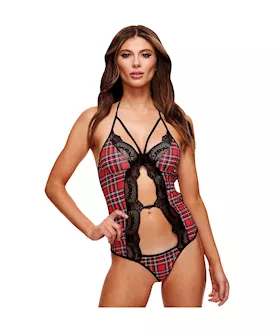 Schoolgirl Plaid Peekaboo Teddy