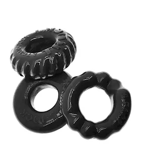 BONEMAKER 3PACK boner cockring kit BLACK