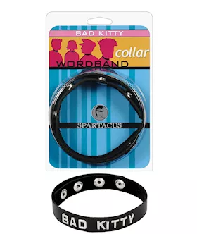 Spartacus BAD KITTY Leather Collar  Black