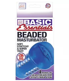 Basic Essentials Beaded Masturbator  Blue