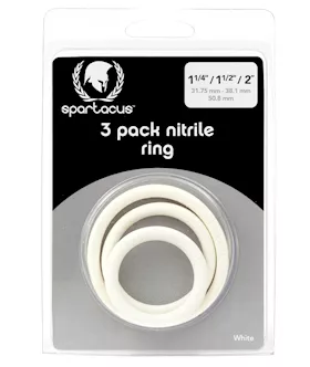 Spartacus Nitrile Cock Ring Set White Pack of 3