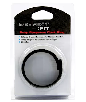 Perfect Fit Neoprene Snap Cock Ring  Black