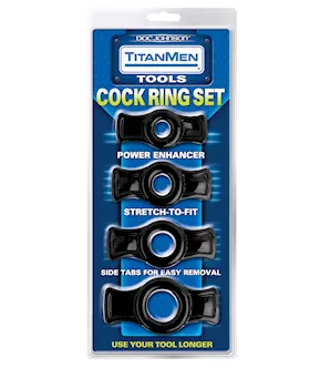 Titanmen Tools Cock Ring Set  Black