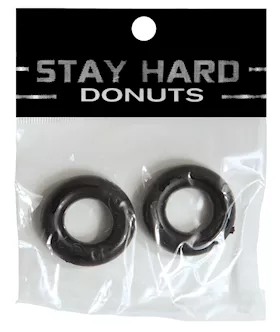 Ignite Power Stretch Donut Cock Ring  Black Pack of 2