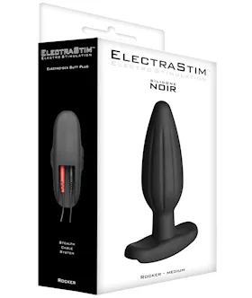 ElectraStim Silicone Noir Rocker Butt Plug  Medium