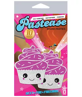 Pastease Premium Cupcake Glittery Frosting Nipple Pastie  White OS