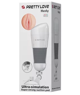 Pretty Love Hedy Suction Pad Stroker wBullet  White