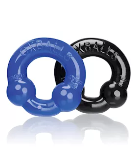 Oxballs Ultraballs Cock Rings BlackClear Pack of 2