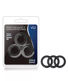 Blush Performance VS2 Pure Premium Silicone Cockrings Small  Black