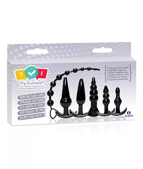TryCurious Anal Plug Kit  Black