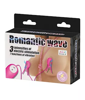 Pretty Love Romantic Wave Electro Shock Vibrating Nipple Clamps Rose