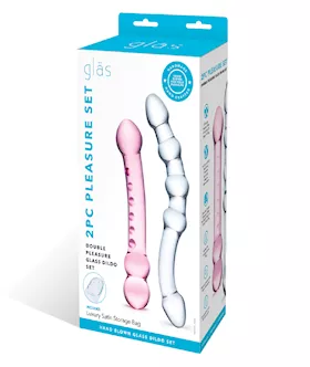 Glas 2 Pc Double Pleasure Glass Dildo Set