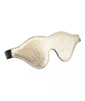 Spartacus Blindfold wLeather White Snakeskin Micro Fiber