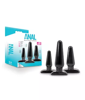 Blush Anal Adventures Basic Plug Kit  Black