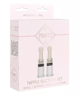 Shots Pumped Nipple Suction Set  Small Clear