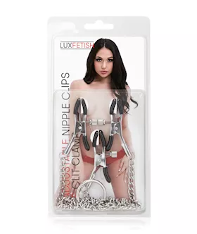 Lux Fetish Adjustable Nipple Clips amp Clit Clamp