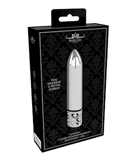 Shots Royal Gem Glamour Rechargeable Bullet  Silver