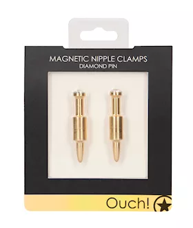 Shots Ouch Pin Magnetic Nipple Clamps  Gold