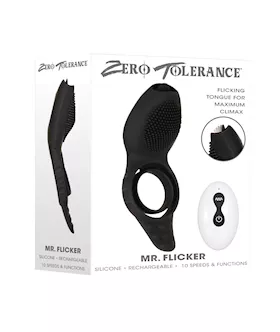 Zero Tolerance Mr Flicker Vibrating Cock Ring  Black
