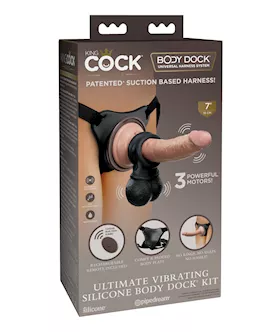King Cock Elite Ultimate Vibrating Silicone Body Dock Kit wRemote
