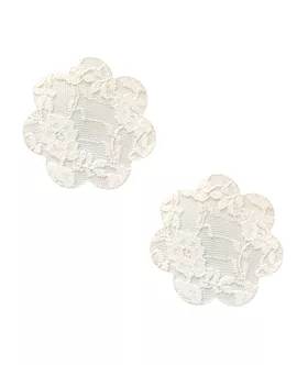 Neva Nude Lace Petal Flower Pasties  White OS
