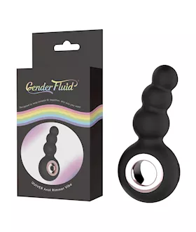 Gender Fluid Quiver Anal Ring Bead Vibe  Black