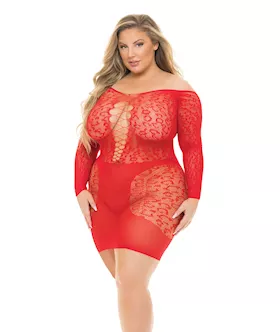 Pink Lipstick Animal Inside Chemise Red QN