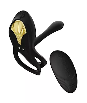 ZALO Bayek Vibrating Couples Ring wRemote  Obsidian Black