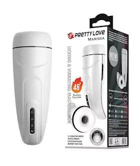 Pretty Love Marissa Vibrating amp Licking Masturbator  White