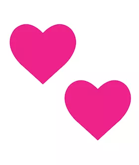 Neva Nude Temperature Reactive Heart Pasties  Neon Pink