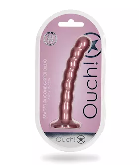 Shots Ouch 65quot Beaded GSpot Dildo  Rose Gold