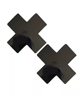 Neva Nude Dom Queen Status Wet Vinyl X Pasties  Black QN