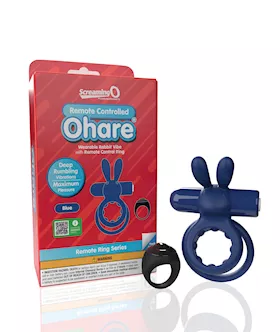 Screaming O Ohare Remote Controlled Vibrating Ring   Blue