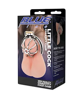 Blue Line Little Cock Chastity Cage