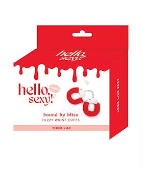 Hello Sexy Bound By Bliss Fuzzy Wrist Cuffs Tiger Lily