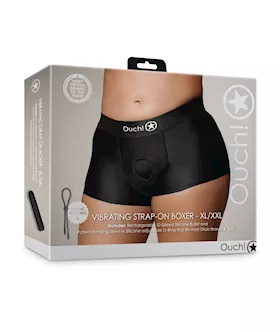 Shots Ouch Vibrating Strap On Boxer  Black XLXXL