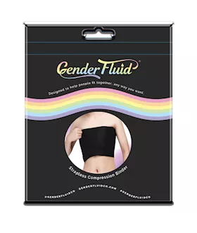Gender Fluid Strapless Chest Compression Binder  XL Black