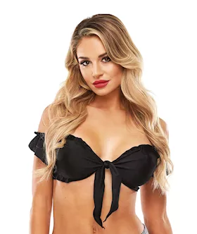 Teacher039s Pet School Girl Tie Top Black OS