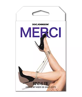 Merci Hogtie Bind amp Tie Wrist or Ankle Cuffs 6 mm Hemp Black